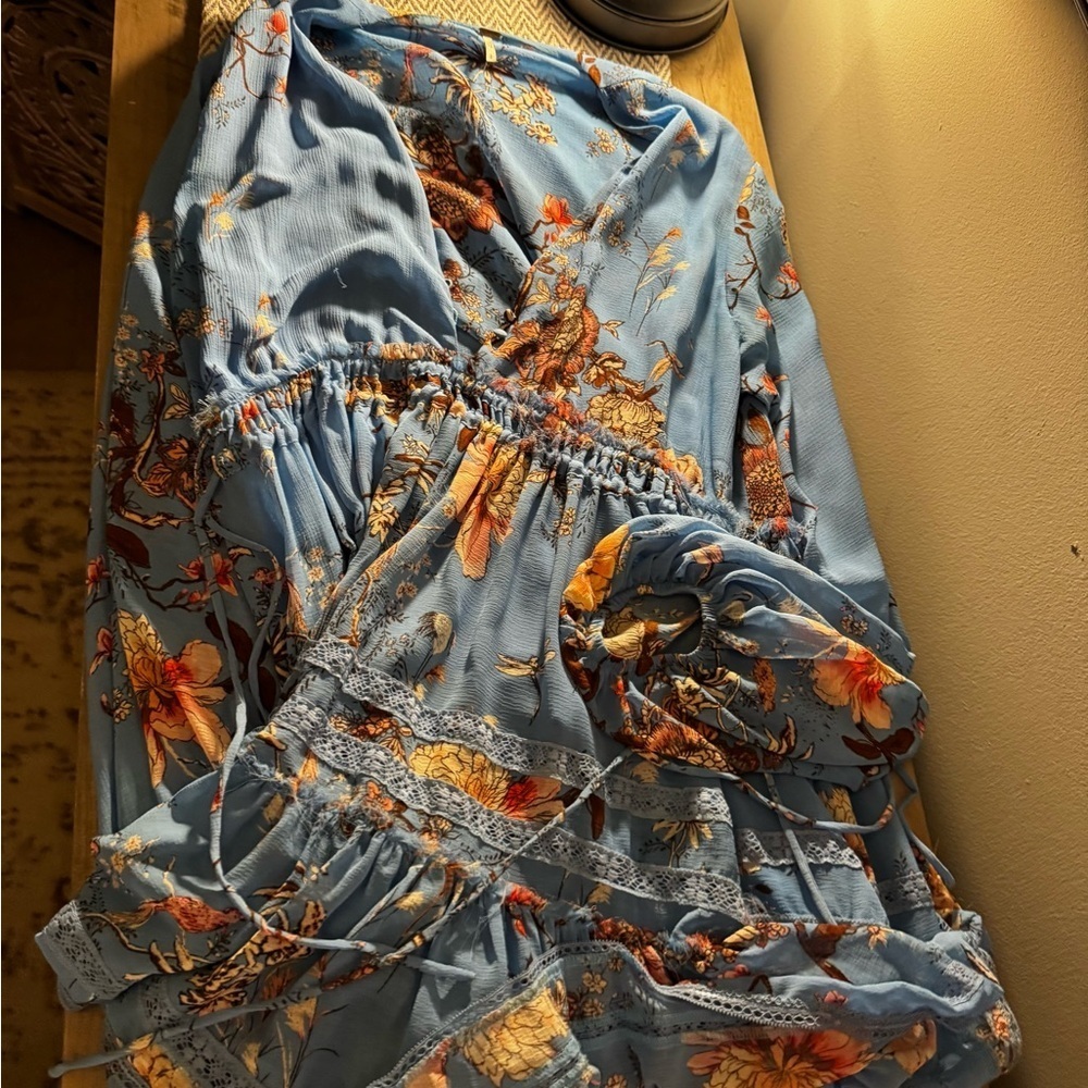 Free People cherry blossom mini Floral Long Sleeve Dress - Picture 2 of 11